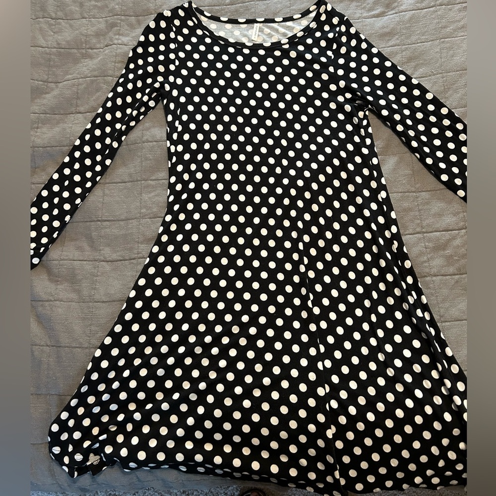 Polka Dot Black and white pop young dress sz small